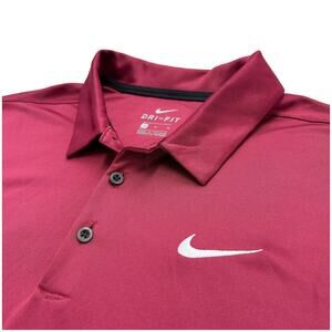 Nike Dri-FIT Polo Shirt Golf Performance Athletic Burgundy Maroon Red | Mens M